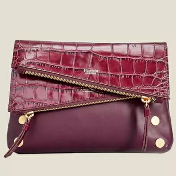 HAMMITT 6 in 1 FOLD DILLON GONDOLA CLUTCH PURSE Maroon Red Handbag NEW Crossbody